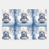 Niedliches Snowman Set MIT 3 Designs Geschenkpapier Set (Vorderseite)