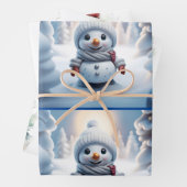 Niedliches Snowman Set MIT 3 Designs Geschenkpapier Set (Beispiel)