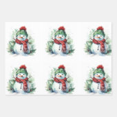 Niedliches Snowman Set MIT 3 Designs Geschenkpapier Set (Vorderseite 3)