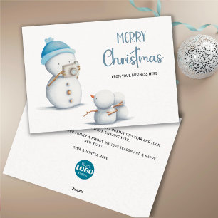 Niedliches Snowman Weihnachts-Firmenlogo Feiertagskarte