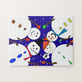 Niedliches Snowman Weihnachts-Winterpuzzle Puzzle