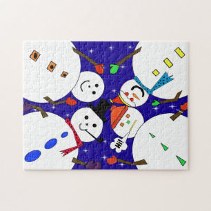 Niedliches Snowman Weihnachts-Winterpuzzle Puzzle
