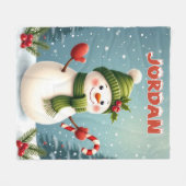 Niedliches Snowman Weihnachtsdesign mit Individuel Fleecedecke (Vorderseite (Horizontal))
