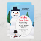 Niedliches Snowman Weihnachtsfeiertag Open House Einladung (Vorne/Hinten)