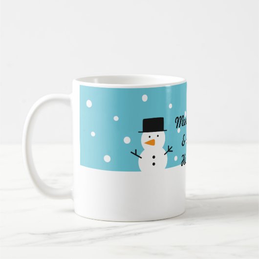 Niedliches Snowman-Winter-Schnee-Weihnachten Kaffeetasse (Links)