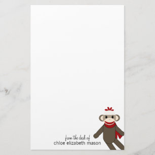 Niedliches Socken-Affe-Briefpapier Briefpapier