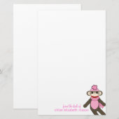 Niedliches Socken-Affe-Briefpapier Briefpapier (Vorne/Hinten)