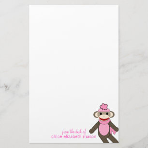 Niedliches Socken-Affe-Briefpapier Briefpapier