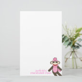 Niedliches Socken-Affe-Briefpapier Briefpapier (Stehend Vorderseite)