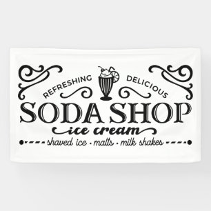 Niedliches Soda-Shop-Party oder Business-Banner Banner