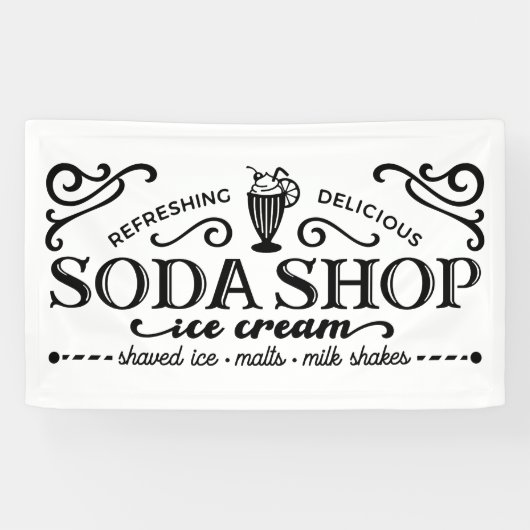 Niedliches Soda-Shop-Party oder Business-Banner Banner (Horizontal)