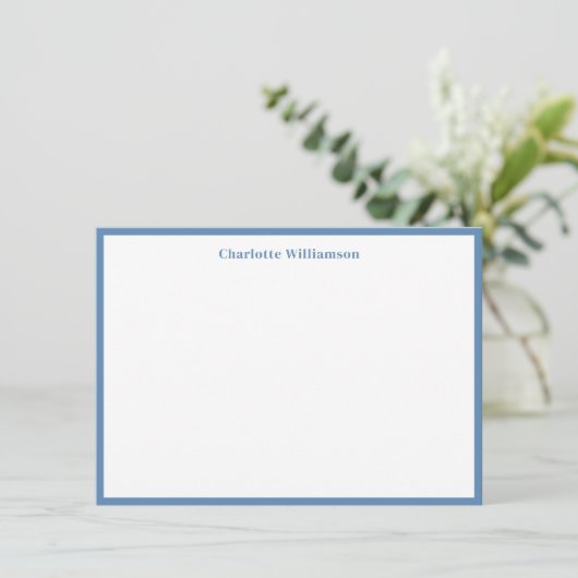 Niedliches Soft Blue Border Personalisiert Station Dankeskarte (Stehend Vorderseite)