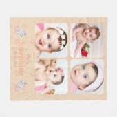 Niedliches Soft Peach Baby Name Foto Fleecedecke (Vorderseite (Horizontal))