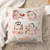 Niedliches Soft Peach Baby Name Foto Kissen (Decke)