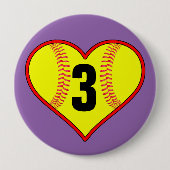Niedliches Softball-Button Button (Vorderseite)