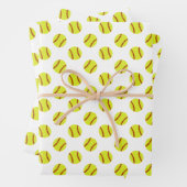 Niedliches Softball-Muster Geschenkpapier Set (Beispiel)