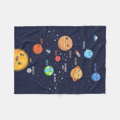 Niedliches Solarsystem Fleecedecke (Vorderseite (Horizontal))