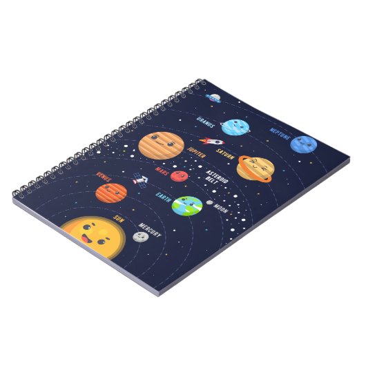 Niedliches Solarsystem Notizblock (Linke Seite)