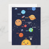 Niedliches Solarsystem Postkarte (Vorne/Hinten)