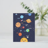Niedliches Solarsystem Postkarte (Stehend Vorderseite)