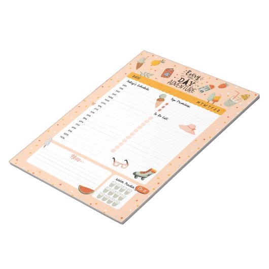 Niedliches Sommerangebot Tagesplaner Zu erledigen Notizblock (angewinkelt)