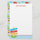 Niedliches Sommercampingmuster Briefpapier (Vorne/Hinten)