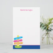 Niedliches Sommercampingmuster Briefpapier (Stehend Vorderseite)