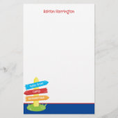 Niedliches Sommercampingmuster Briefpapier (Vorderseite)