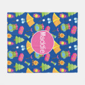 Niedliches Sommercampingmuster Fleecedecke (Vorderseite (Horizontal))