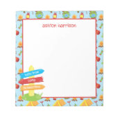 Niedliches Sommercampingmuster Notizblock (Vorderseite)