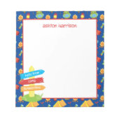 Niedliches Sommercampingmuster Notizblock (Vorderseite)