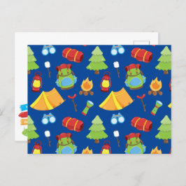 Niedliches Sommercampingmuster Postkarte