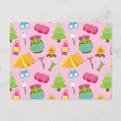 Niedliches Sommercampingmuster Postkarte (Vorderseite)