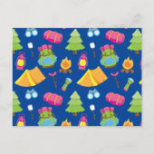Niedliches Sommercampingmuster Postkarte (Vorderseite)
