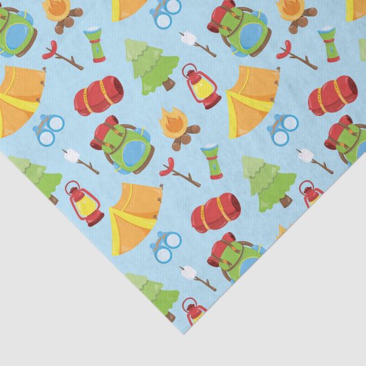 Niedliches Sommercampingmuster Seidenpapier (Ausschnitt)