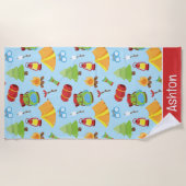 Niedliches Sommercampingmuster Strandtuch (Vorderseite)