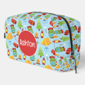 Niedliches Sommercampingmuster Waschbeutel (Rechte Ecke)
