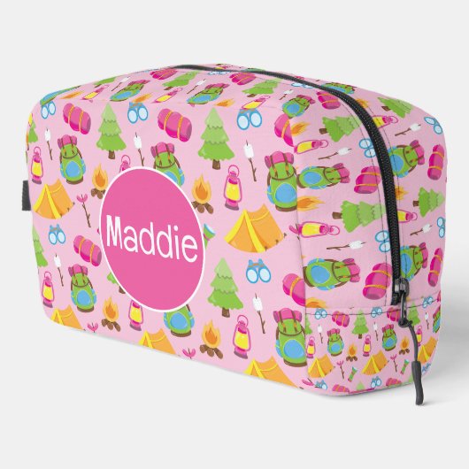 Niedliches Sommercampingmuster Waschbeutel (Rechte Ecke)