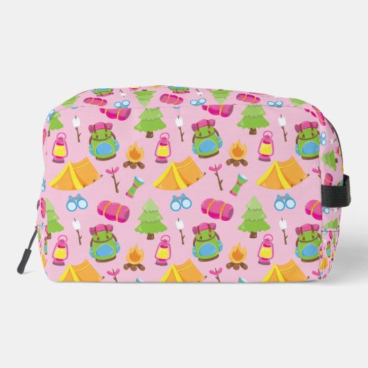 Niedliches Sommercampingmuster Waschbeutel (Rückseite)