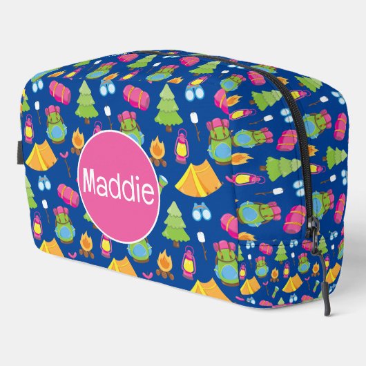Niedliches Sommercampingmuster Waschbeutel (Rechte Ecke)