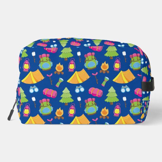 Niedliches Sommercampingmuster Waschbeutel (Rückseite)