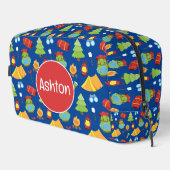 Niedliches Sommercampingmuster Waschbeutel (Rechte Ecke)