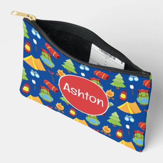 Niedliches Sommercampingmuster Zubehörtasche (Offen)