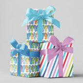 Niedliches Sommerfarbenfroh Flip Flops Muster Geschenkpapier Set
