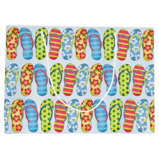 Niedliches Sommerflip-Flops-Muster Große Geschenktüte (Rückseite)