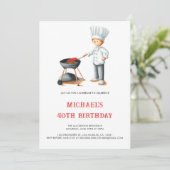 Niedliches Sommergrill 40. Geburtstag Einladung (Stehend Vorderseite)