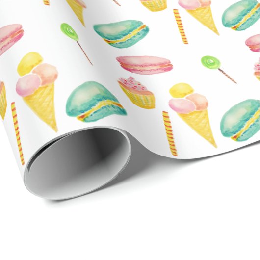 Niedliches Sommerkleidung Eis Creme Geschenkpapier (Rolleneckpunkt)