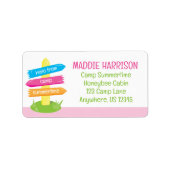 Niedliches Sommerlager signieren Große Rücksendead Adressaufkleber (Vorne)