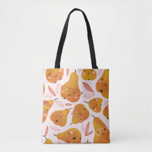 Niedliches Sommermuster mit Orangenbirnen. Tasche