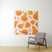 Niedliches Sommernahtloses Muster mit Orangenbirne Wandteppich (Beispiel)